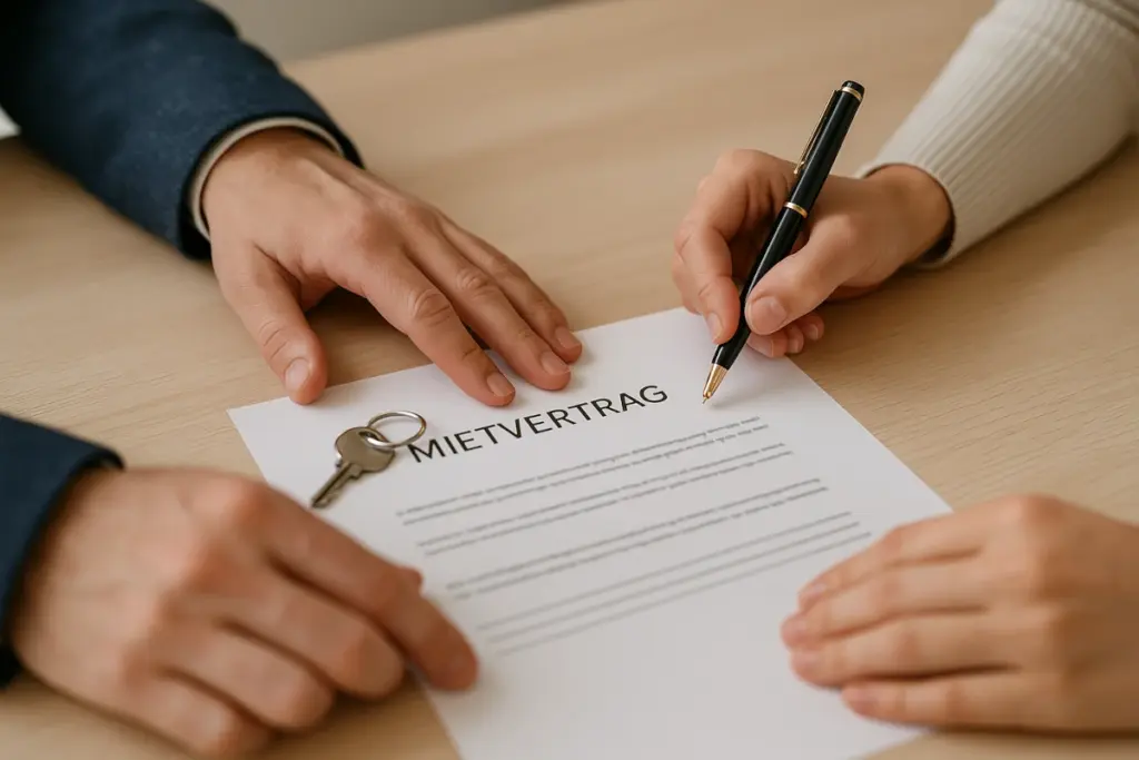 Mietvertrag mit Schlüssel wird unterzeichnet – professionelle Immobilienvermietung mit Lick & Partner Immobilien
